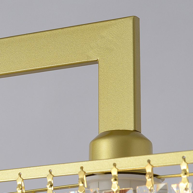 Luxury Rectangular Shade Pendant Light, Simple Crystal Pendant Lighting for Dinner Table