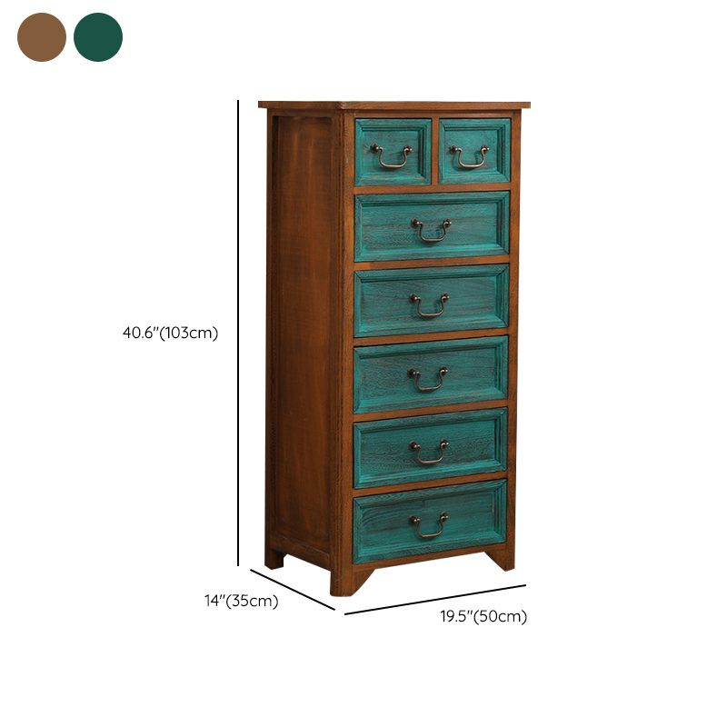 Nautical Bedroom Solid Wood Storage Chest Vertical Chest with Drawers