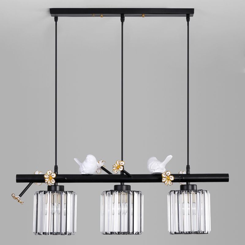 Luci dell'isola cilindro moderna illuminazione lampadario Crystal e Metal Island Lampada3 in oro