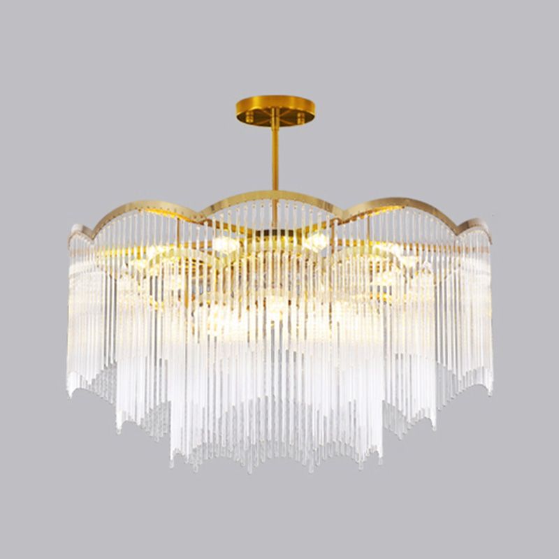 Postmodern Chandelier Lighting with Clear Glass Shape Pendant Lamp for Living Room