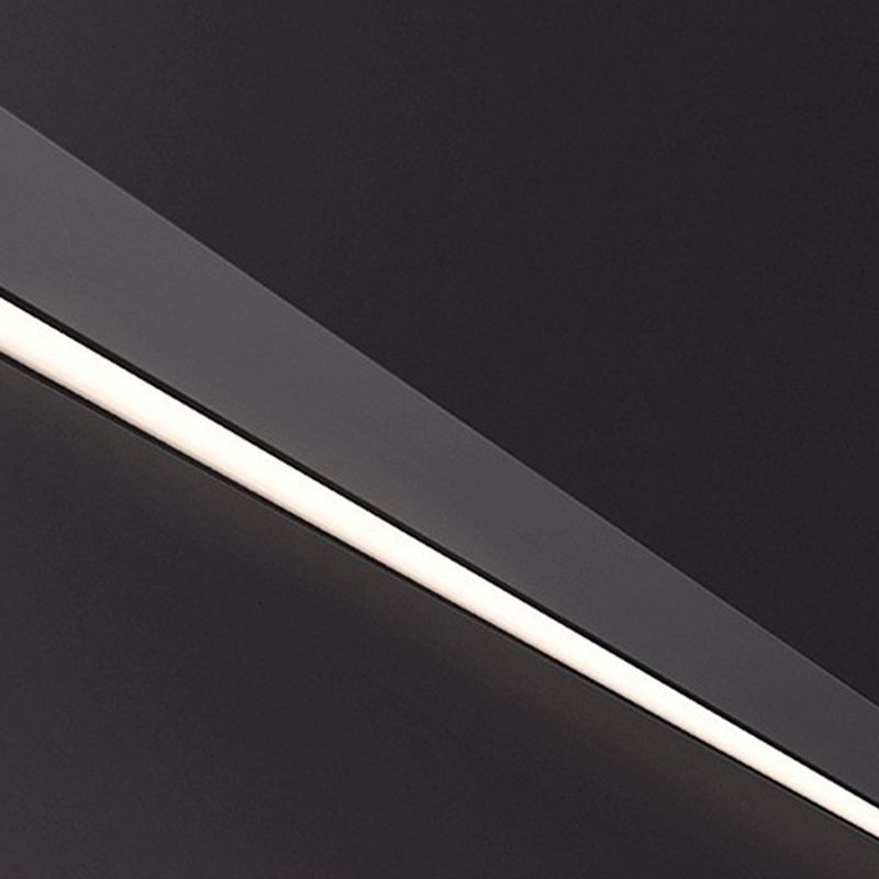 Modern Line Shape Wall Mounted Light 1 Light Metal Flush Mount Wall Sconce in Black Finish