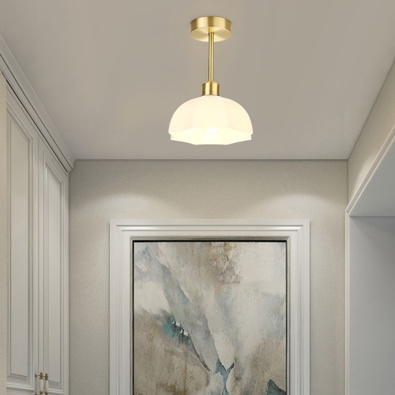Modern Ceiling Light 1-Light Ceiling Mount Lamp with Glass Shade for Bedroom