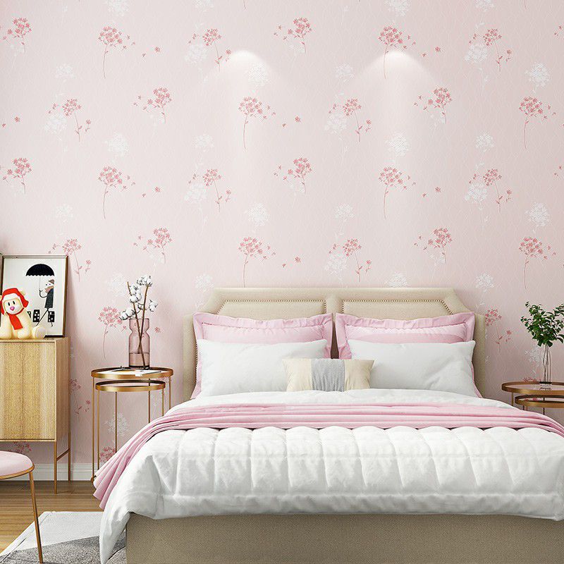 Pastel Color Dandelion Wallpaper Roll Flower Country Waterproof Wall Art for Bedroom