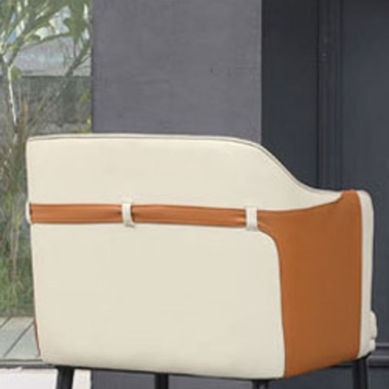 Contemporary Arm Chair Home Faux Leather Upholstered Dining Chair