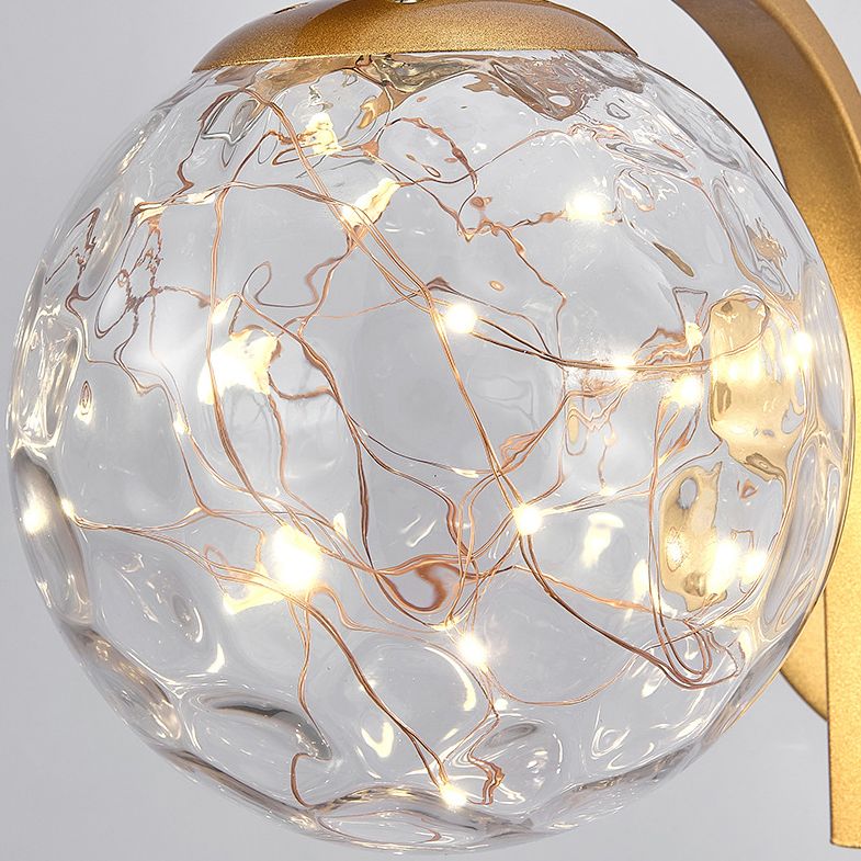 Iron LED Wall Light in Modern Creative Style Babysbreath Glass Wall Sconce for Interior Spaces