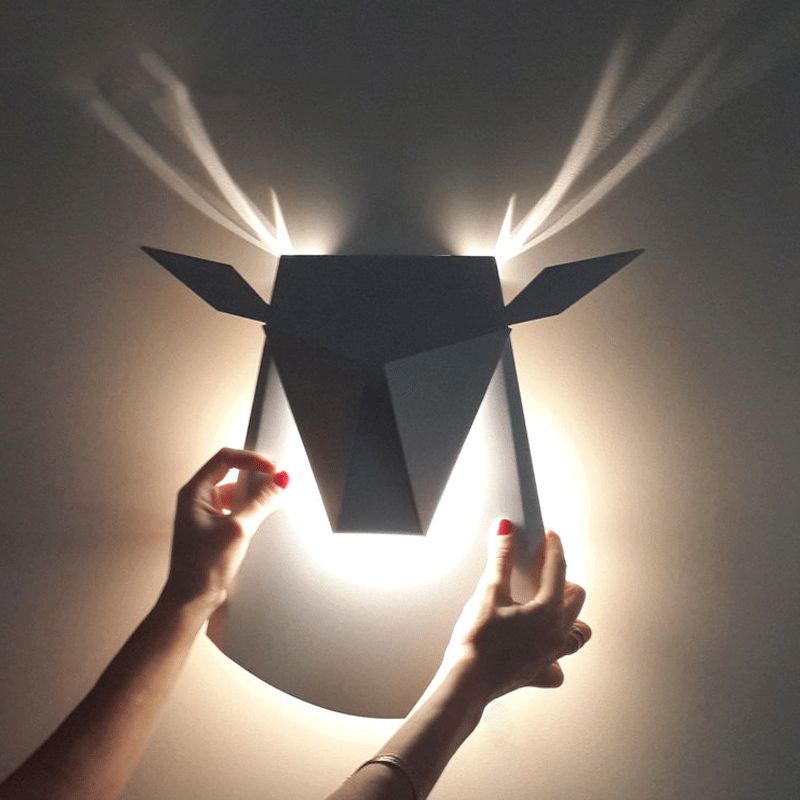 1-Light Geometric Wall Lamps Modern Style Metal Wall Light Sconce