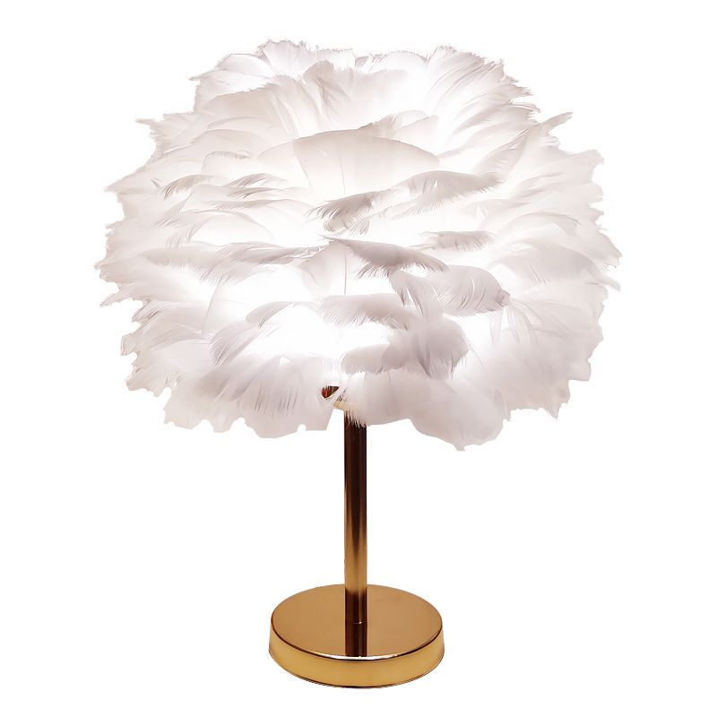 Modern Style Desk Light Colorful Feather Desk Lamp for Bedroom