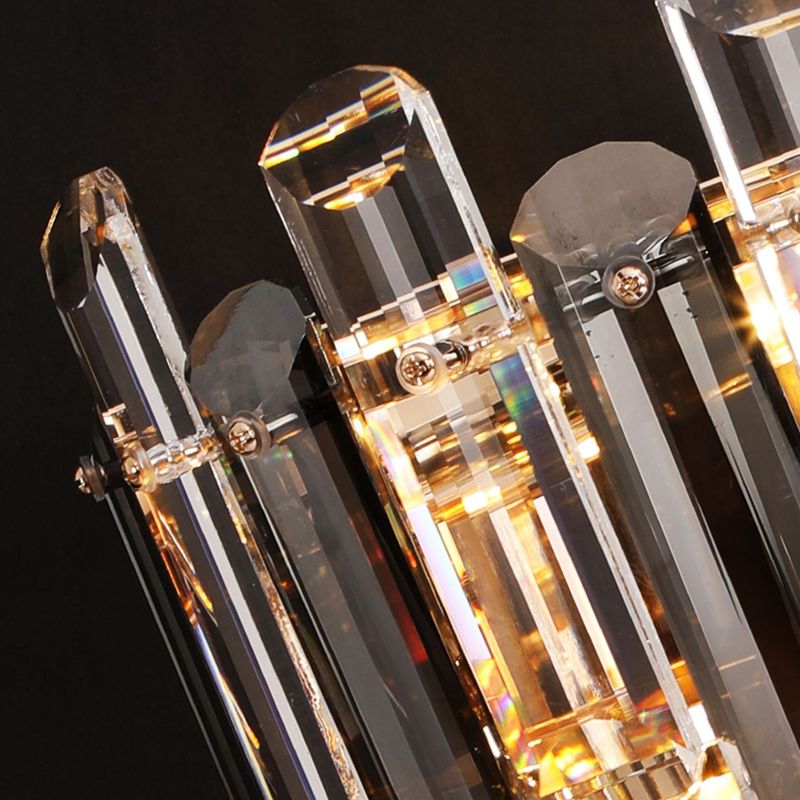 Geometric Shape Crystal Wall Sconces Modern 2-Lights Wall Mount Light Fixture