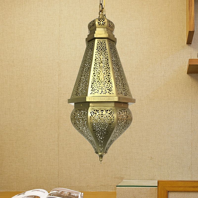 1 Bulbe Laser Coup Tradition d'éclairage du pendentif plafond Metal Light en laiton