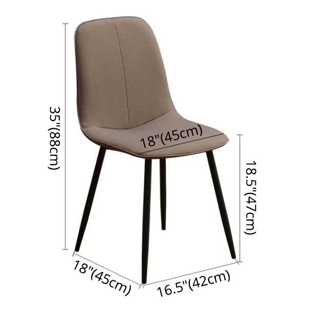 Chaise d'appoint de cuisine scandinave en cuir, finition mate, chaise de salle à manger à dossier solide