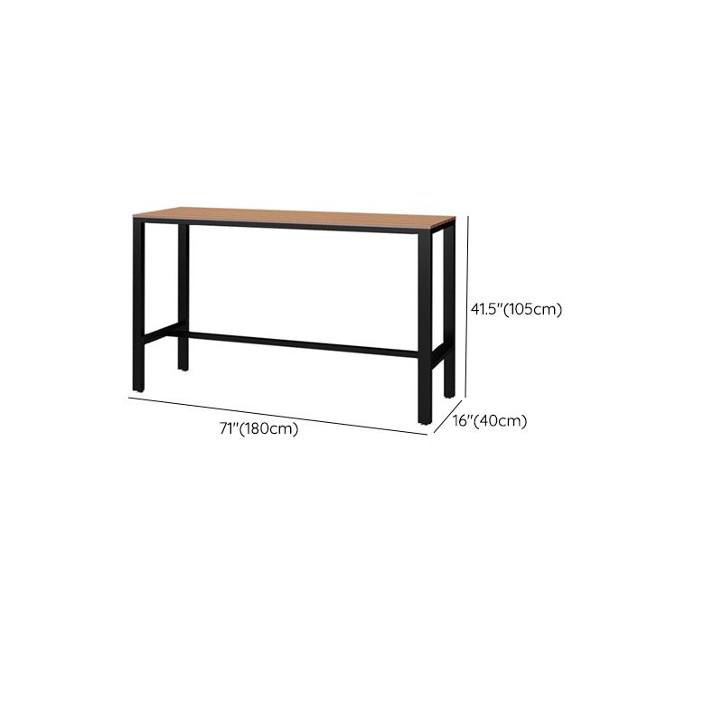 Manufactured Wood Bar Table Black Legs and Metal Base Bar Table