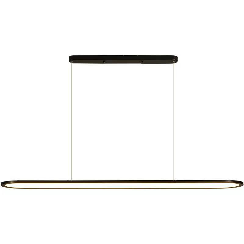 Simple LED Island Lighting Ideas Ultra-thin Oblong Hanging Lamp with Acrylic Shade