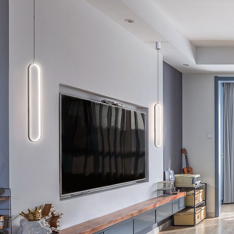 Luci a sospensione a sospensione lineare moderna Metal 1 Luce Light Light