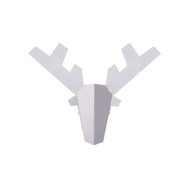 Antler Sconce Light Nordic Metal Grey/Pink 1 Light Wall Mount Light Fixture, 11"/15" Wide