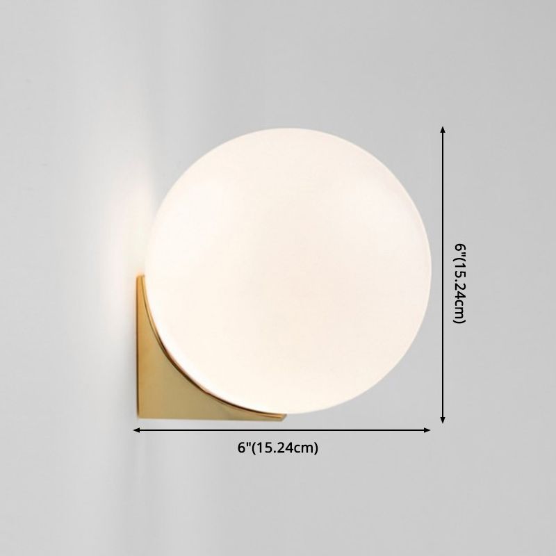 Globe Bedroom LED Wall Sconce in Modern Simplicity Wrought Iron Wall Light with Glass Shade