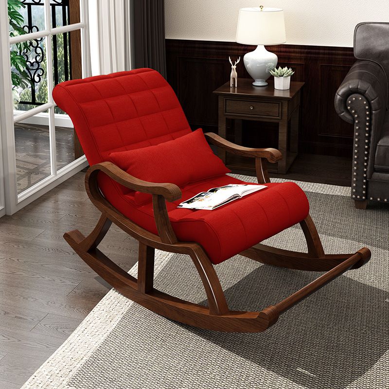 Single Lounge Lazy Sofa Chair Wood Base Rocking Chair for Living Room
