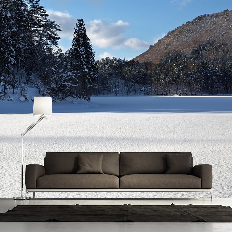 Mountain View Wall Mural Wallpaper Modern Style Mildew Resistant for Decoration