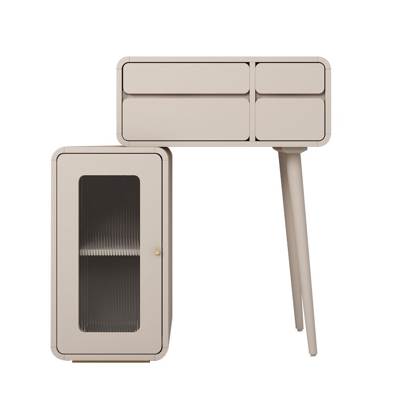 Engineered Wood Makeup Dressing Table Stool Set with 4 Drawers