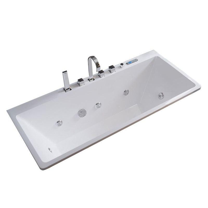 Drop in Rectangular Bath Acrylic White Jets Included Modern Bathtub