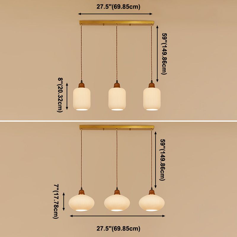 Modern Hanging Light Fixture Restaurant Suspension Lamp with Ceramic Shade