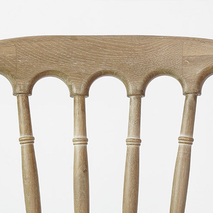 Wood Farmhouse Restaurant Side Chair Slat Back Vintage Tone Dining Chair