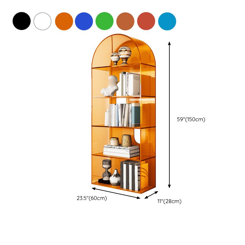 Glam Standard Acrylic Bookshelf Closed Back Bookcase with Shelves