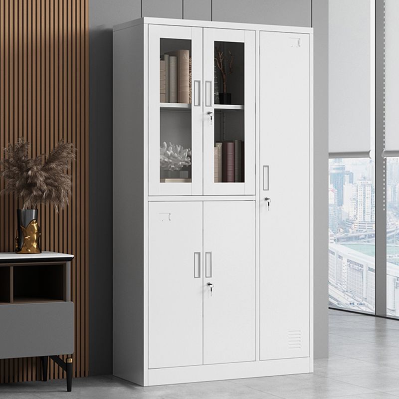 Steel Wardrobe Armoire Contemporary White Storage Cabinet for Home