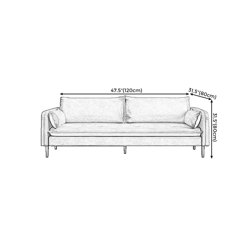 Contemporary Standard Sofa Couch Square Arm Sofa Set with Pillows