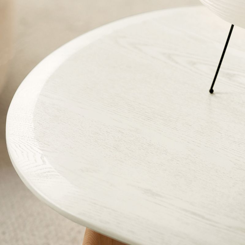 Scandinavian Pine Wood Coffee Table with Sled Base Oval Coffee Table