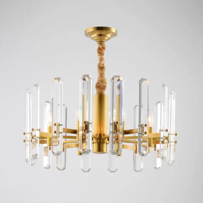 Lámpara colgante de barra de cristal de 8 bulb