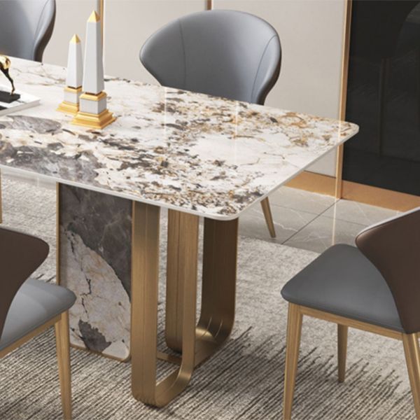 Luxurious Sintered Stone Top Dining Set Rectangle 1/2/3/5/6/7/9 Pieces Dining Table Set