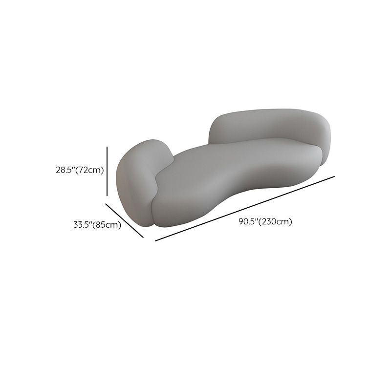 Curved Loveseat Sofa Contemporary Style Unique Seating for Living Room