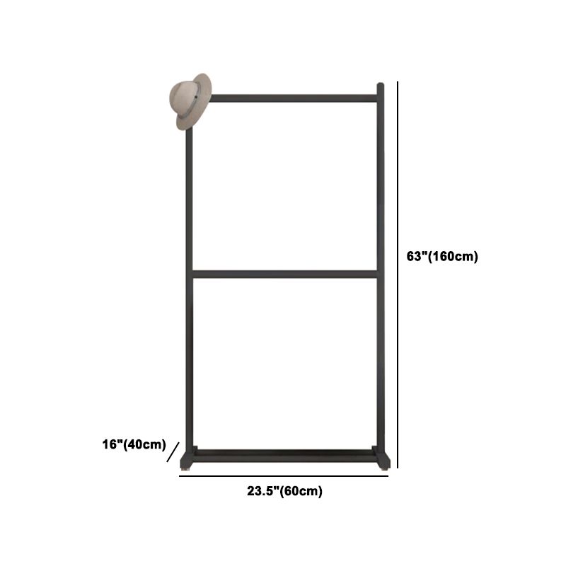 Contemporary Style Armoire Black Metal Open Armoire for Bedroom