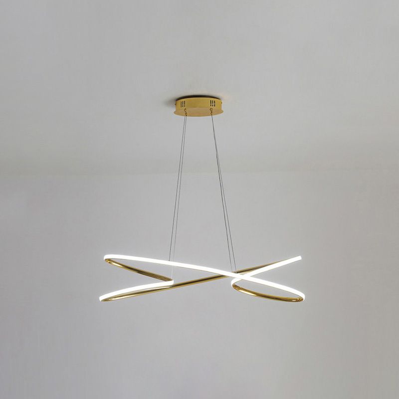 Simplicity Line LED Chandelier Light Aluminum Modern Style Bedroom Hanging Light