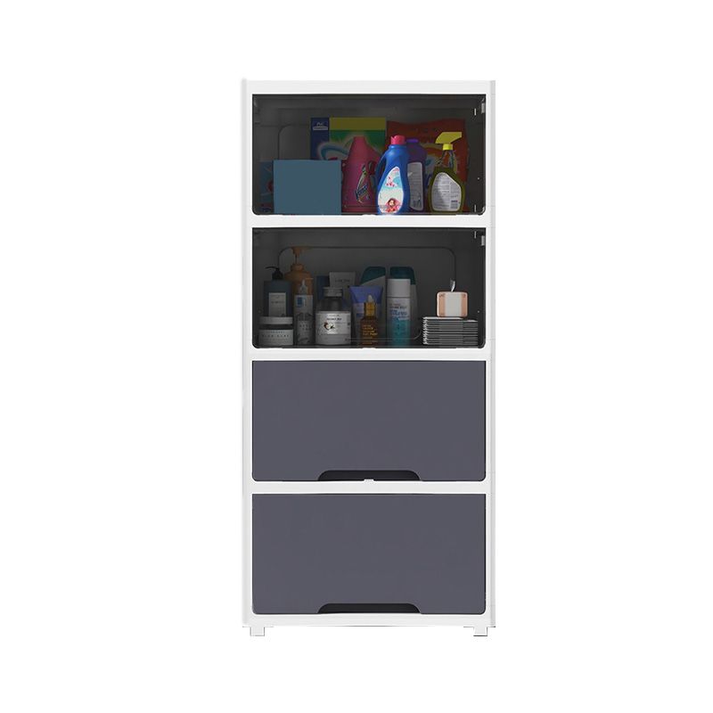 Contemporary Plastic Book Shelf with Closed Back Standard with Doors