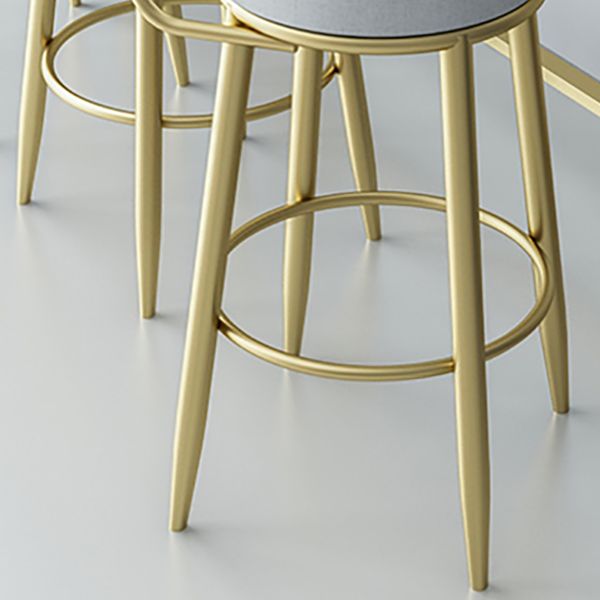 Contemporary Iron Counter Height Stools Low Back Bar Stool for Living Room