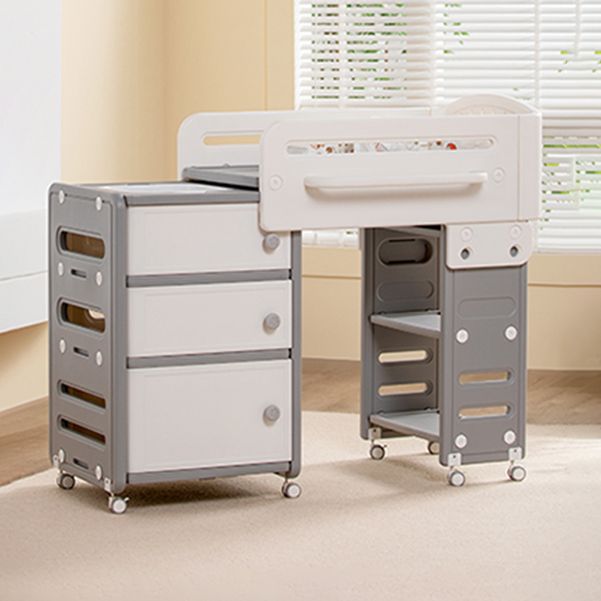 Modern Arch Top Changing Table Dresser Gray Changing Table Dresser with Safety Rail