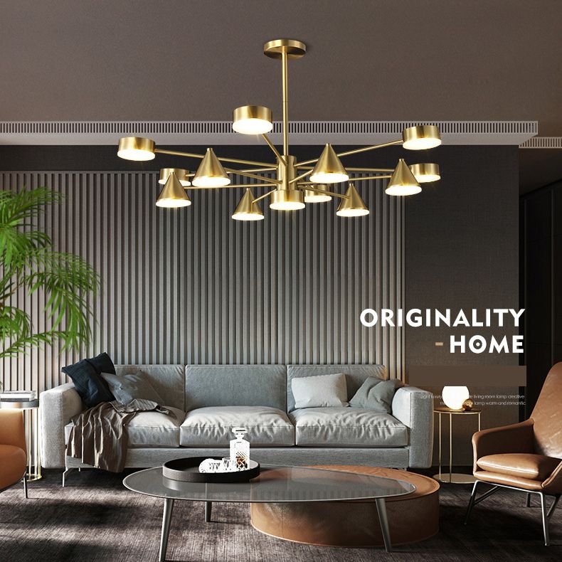 Brass Chandelier Lighting Postmodern Pendant Lamp for Living Room Dinning Room
