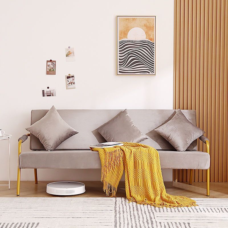 28.34" High Velvet Sofa Contemporary Square Arm Sofa for Apartment