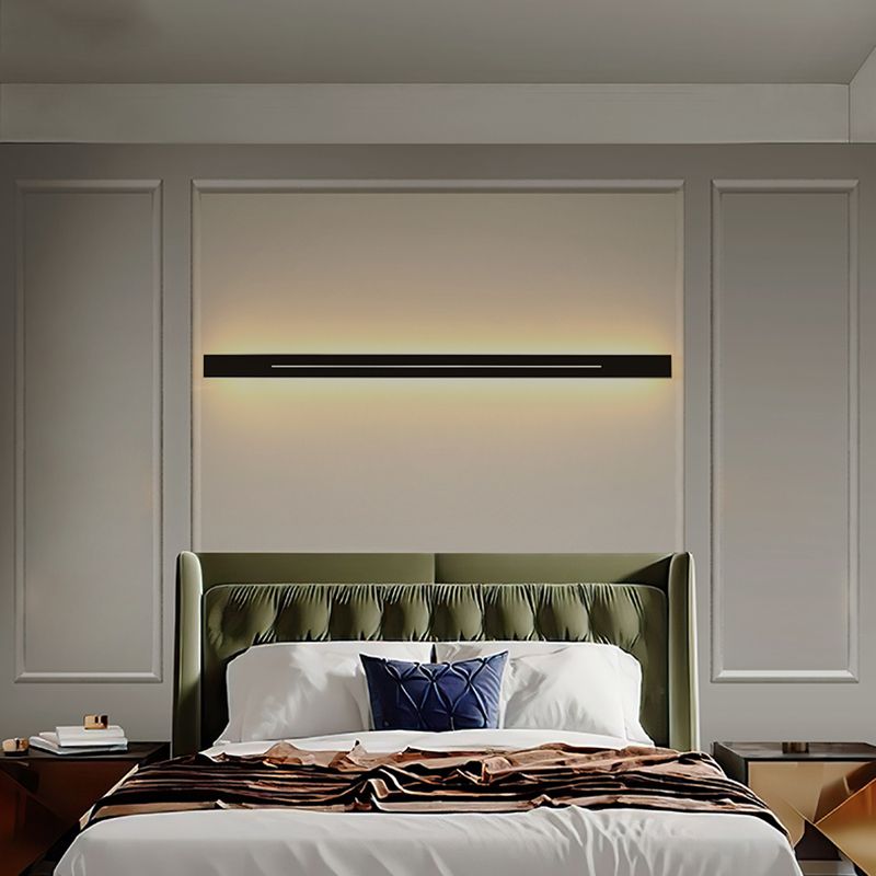 Luces de pared de sombra lineal de metal apliques modernos 1 cabezal de montaje en la pared de la pared