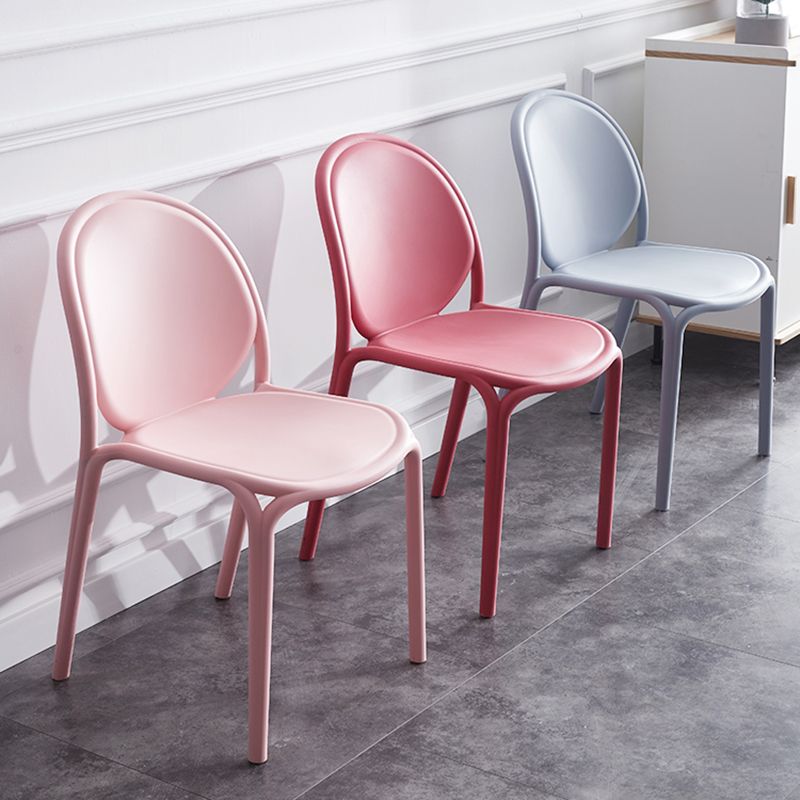 Silla sin brazos de plástico de estilo escandinavo, respaldo sólido, sillas laterales
