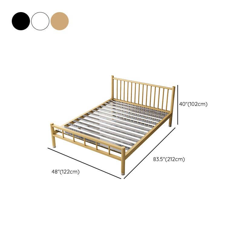 Contemporary Metal Standard Bed with Metal Legs Bed Frame with Headboard