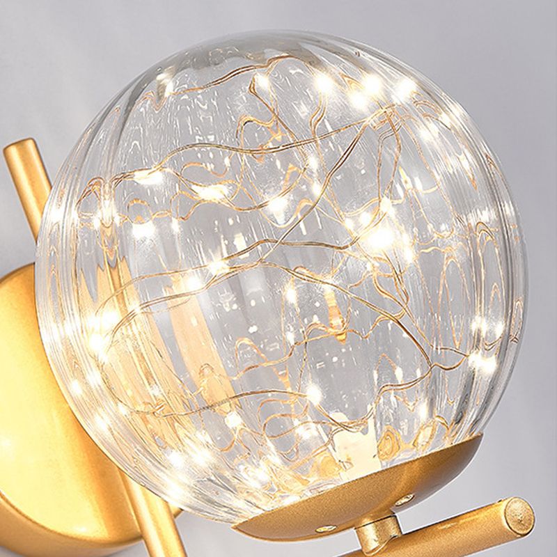1 Light Spherical Wall Sconce Modern Style Glass Wall Lighting for Restaurant