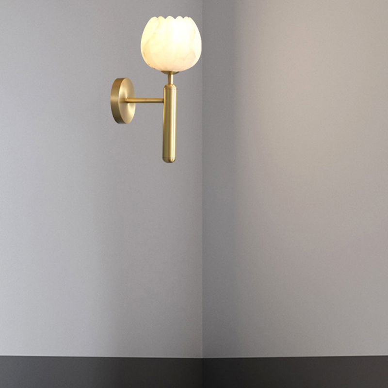 Modern Brass Wall Light Gold 12.5" High Wall Sconce Fixture for Bedroom