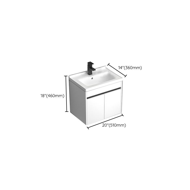 Modern Bathroom Vanity Set Wood Standalone Cabinet and Mirror Space Saver Vanity