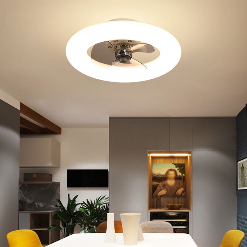 Einfacher stilvoller Donut -förmiger Lüfterlampe Acryl -Esszimmer LED SEMI BUSH Deckenleuchte