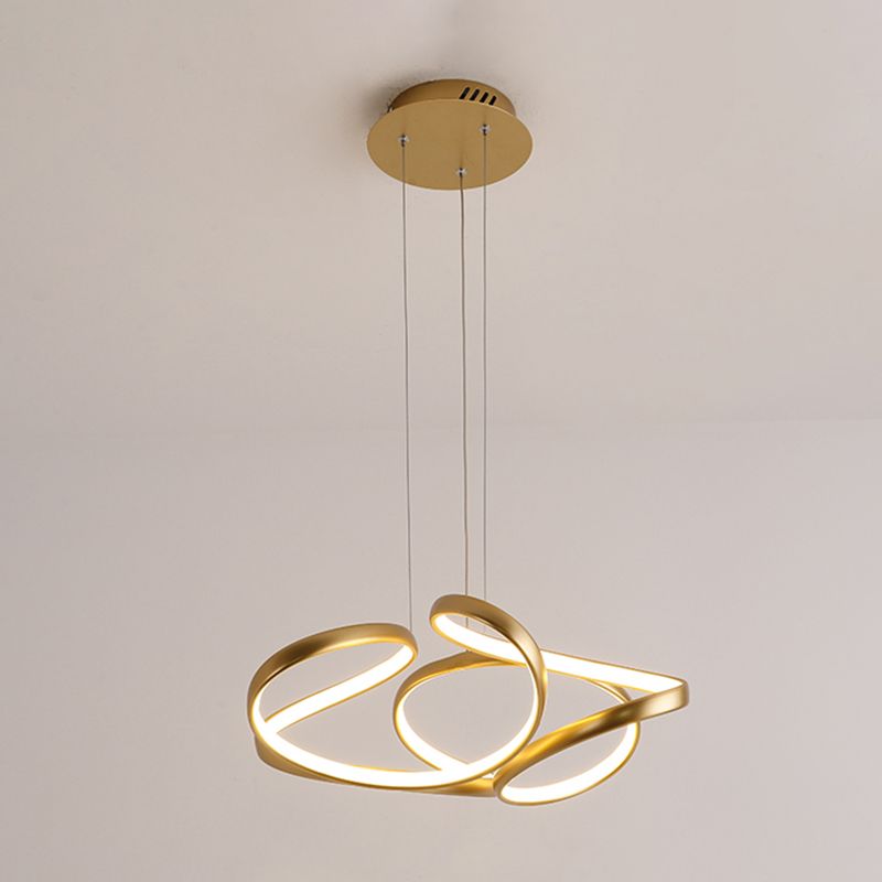 Twisted Chandelier Light Fixture Minimalist Style Metal LED Chandelier Pendant Light