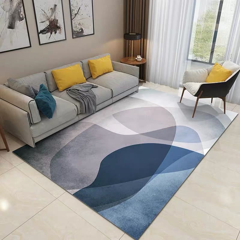 Modern Graphic Print Indoor Carpet Polyester Area Rug Non-Slip Backing Carpet for Living Room