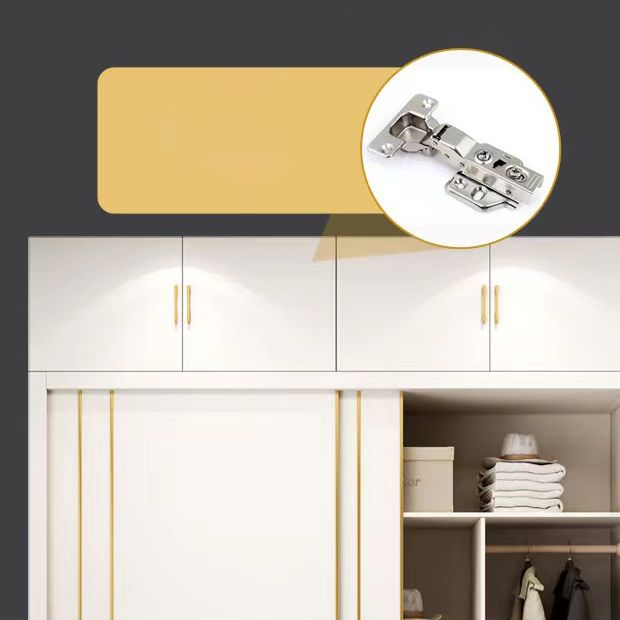 Sliding Wardrobe Armoire White Wardrobe Cabinet with Garment Rod