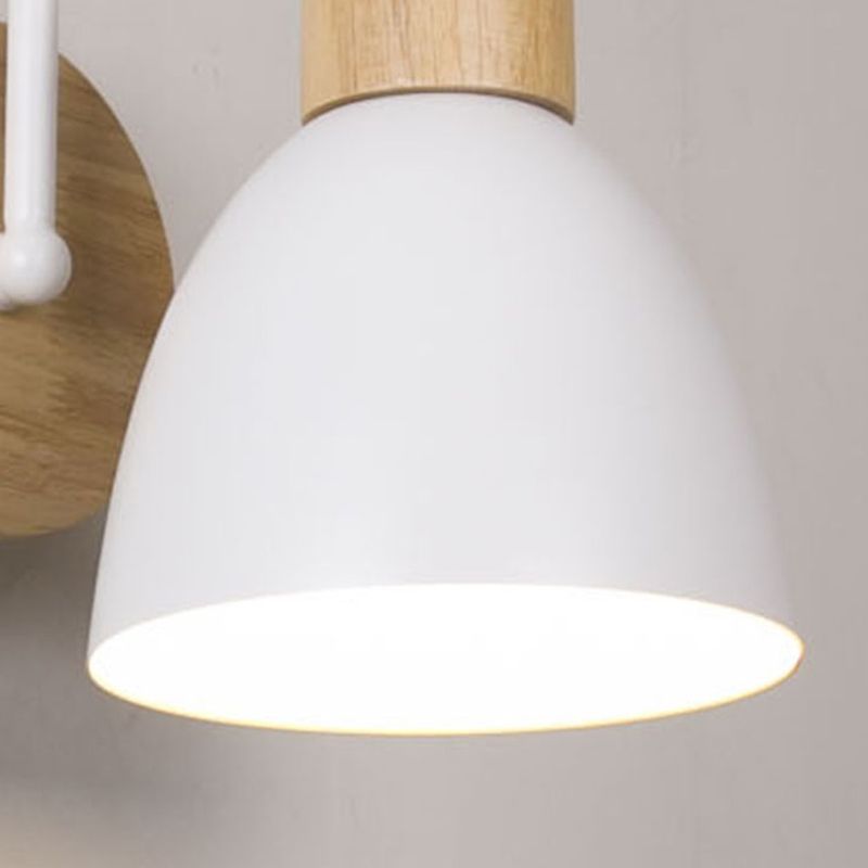 Moderner Stil Flared Leuchtenleuchten Holz 1 leichte Wand montierte Beleuchtung
